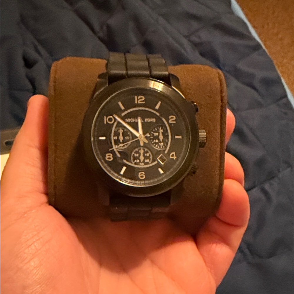 Michael Kors MK8347 Men's Black Stainless Steel Chronograph Watch.